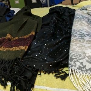 Three beautiful scarves worn max 2-3 times.